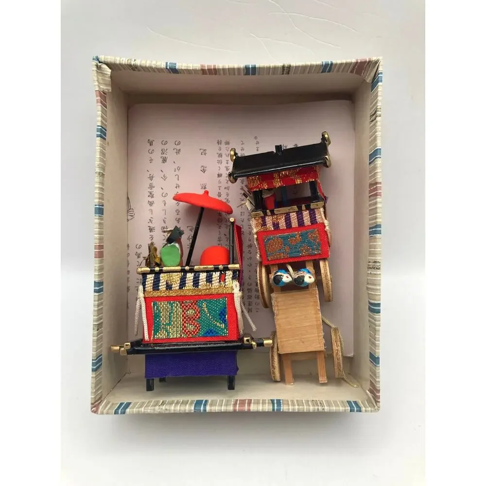 Vintage Imperial Mini Kyoto Kotoya Doll Festival Carts Japanese Three Piece